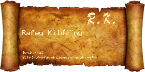 Rafay Kilény névjegykártya